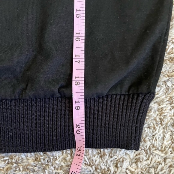 Anthropologie Dolan Boho Fringed Knit Sweater Mock Neck Puff Sleeves Black XXS - Picture 14 of 16